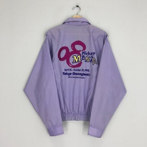 Vintage 90's Mickey Mouse Windbreaker Light Jacket Zipper Mickey Mouse Cartoon Disneyland Mickey Walt Disney Cartoon Jacket Size M