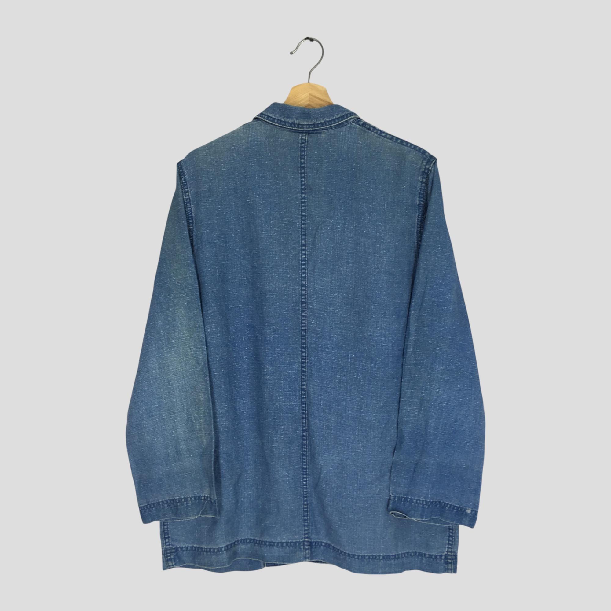 Vintage Hai Sporting Gear Blue French Work Denim Jacket Medium Hai