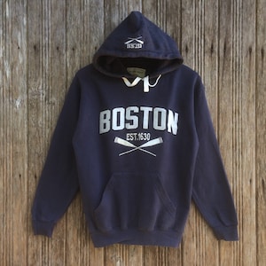 Rare!! BOSTON Baseball Team Spellout Logo Sweater Hoodie Small size