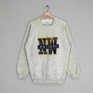 Vintage 90s Northwestern University Knight Crewneck Northwestern Sweater Gray Pullover Size L