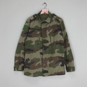 Vintage Camouflage M-65 Field Camo Jacket Army Woodland Pattern Green Army Jacket Parka Size M