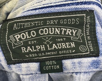 Vintage 90s Polo Country Ralph Lauren Jeans Shirt Small Polo Pony
