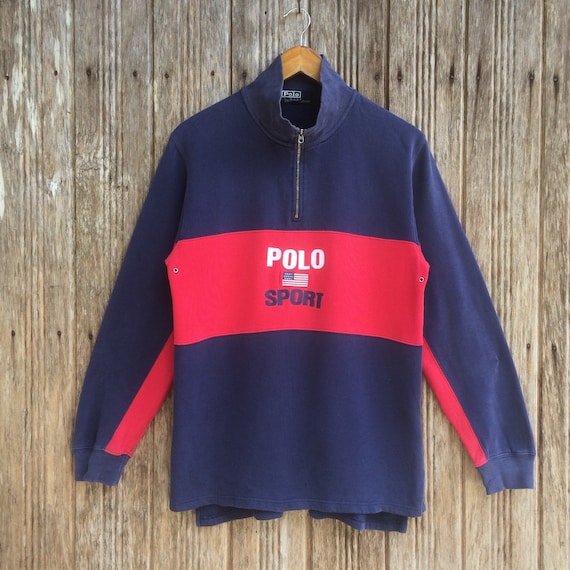 Rare!! Vintage Polo Sport by Ralph Lauren Half Zi… - image 1