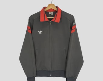 Vintage 90's Adidas Trefoil Grey Sweater Jacket Medium Adidas Three Stripes Track Top Running Jacket Retro Sportswear Zipper Adidas Size M