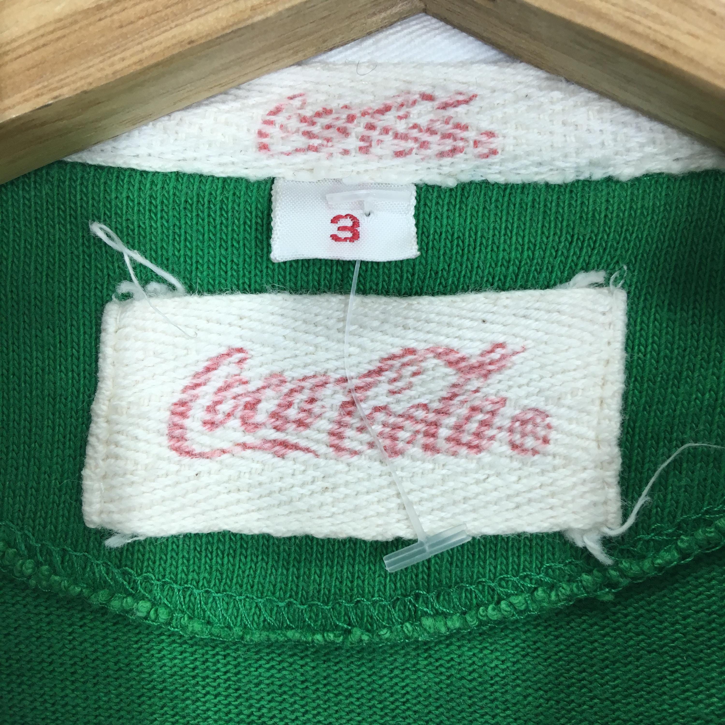 90s Coca-Cola 長袖ラガーシャツ グリーン Vintage 90s Coca Cola Polo Rugby Shirt Medium Green Coca Cola Big