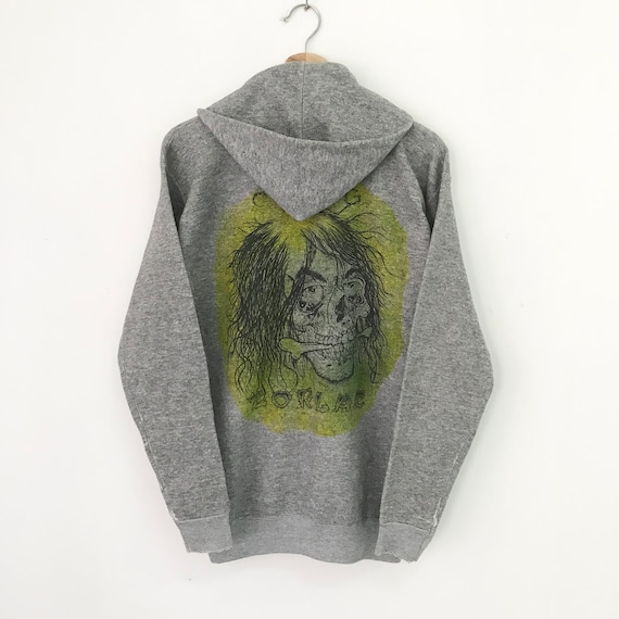 Vintage 90s Zorlac Craig Pushead Gray Sweater Small Zorlac Art 