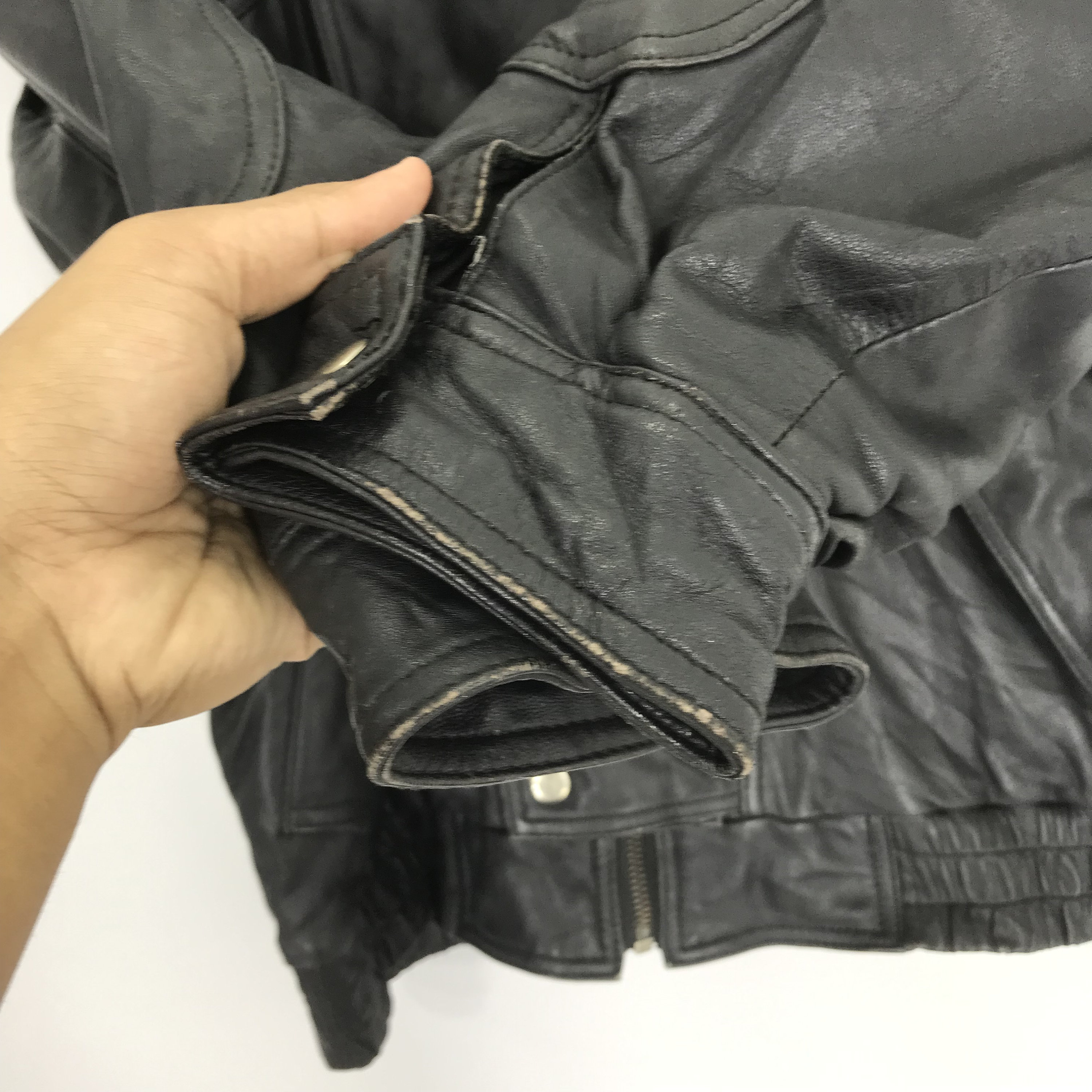 【激安大特価！】 Vintage Stylish Jacket Punk Collar Double Black Style 90's ジャケット・アウター