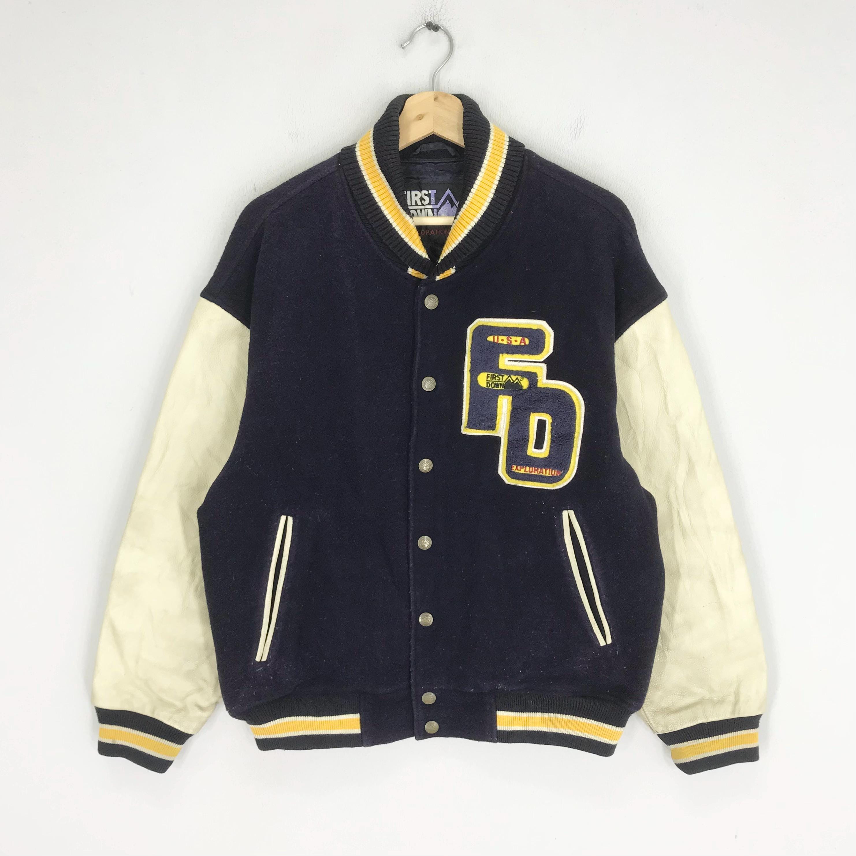 Vintage First Down Blue Varsity Jacket Medium First Down