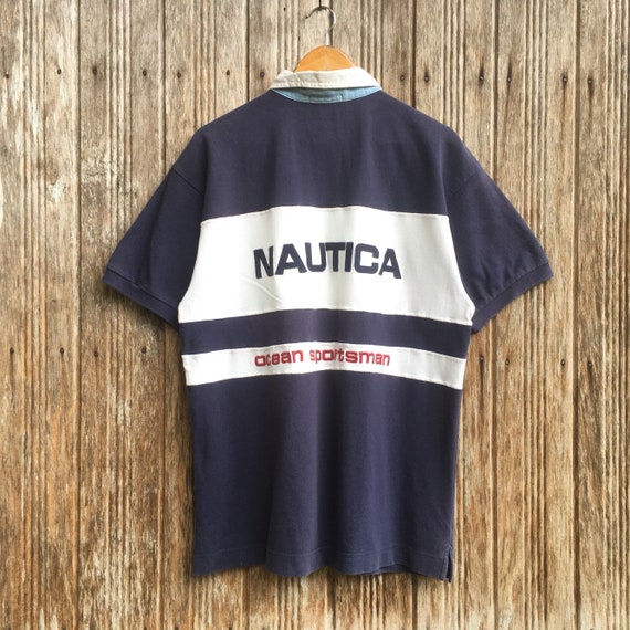 NAUTICA Ocean Sportsman Polo Shirt Big Logo Embroidery Unisex
