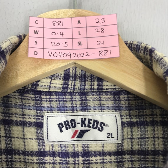 Vintage Pro Keds Button Down Plaid Checkered Oxfords Pro Keds Tartan Checkered Flannel Shirt Relaxing Size L Etsy UK