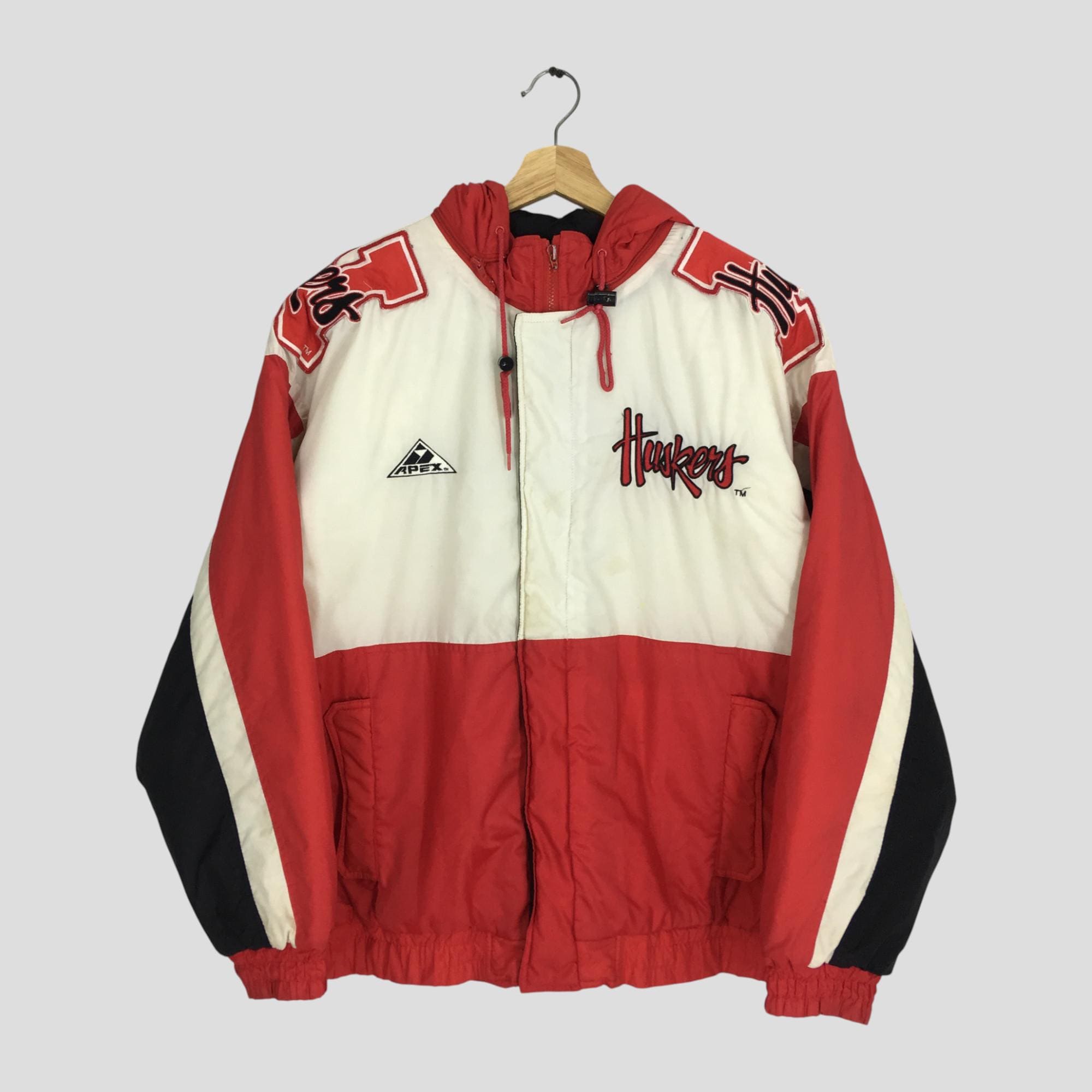 Vintage 90s Nebraska Huskers Ncaa Red Jacket Large Nebraska
