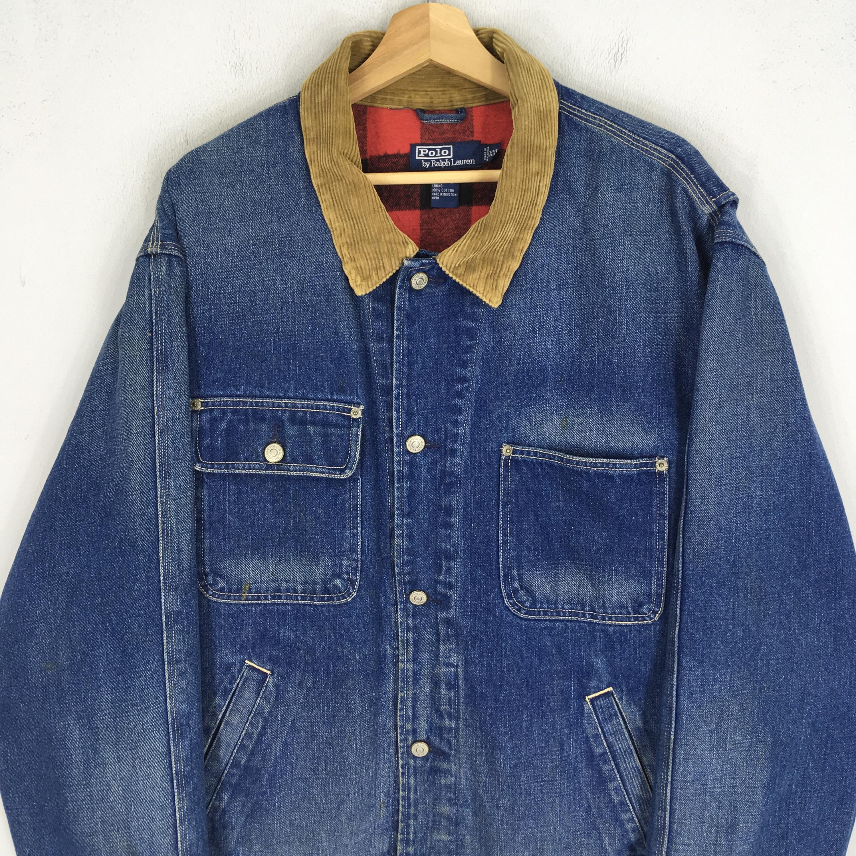 Vintage 90's Polo Ralph Lauren Denim Jacket Stonewash Blue 2xlarge