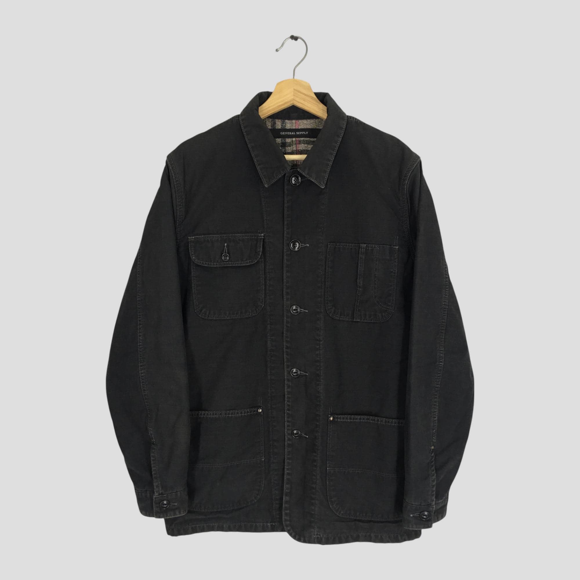 ジャケット・アウター 50s 60s Unknown French Work Jacket Vintage 60s French Workwear Chore Jacket Blue Button Utility