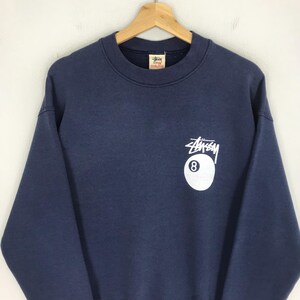 Vintage 90's Stussy Usa Blue Sweatshirt Medium Stussy Eight Ball