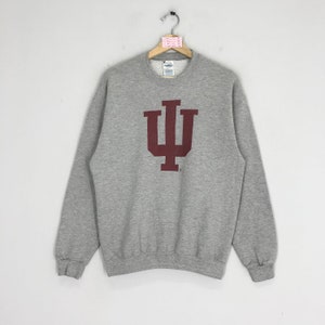 Vintage Indiana University Sweatshirt Indiana Sweater University Indiana Hoosiers Crewneck Gray Indiana University Big Logo Pullover Size M