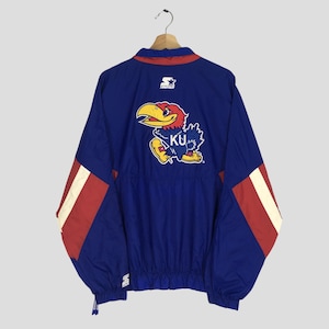 ヴィンテージ 90 年代 カンザス ジェイホークス NCAA ブルー ジャケット XL カンザス ジェイホークス 大学 スペル アウト ライト ジャケット ジェイホークス バスケットボール ジャケット サイズ XL