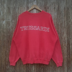 TRUSSARDI Embroidery Big Logo Sweatshirts Pullover Size L