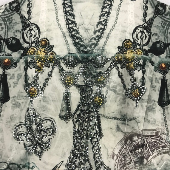 Vintage 90s Novelty Baroque Silk Shirt Buttondown… - image 8