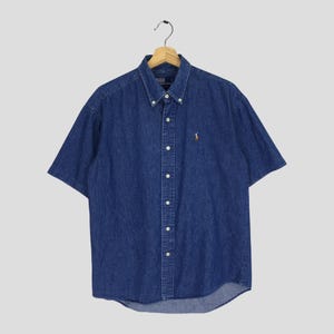 Vintage Polo Ralph Lauren Denim Shirt Blue Medium Polo Pony Denim Button Down Shirt Polo Ralph Lauren Blue Oxfords Casual Button Down Size M