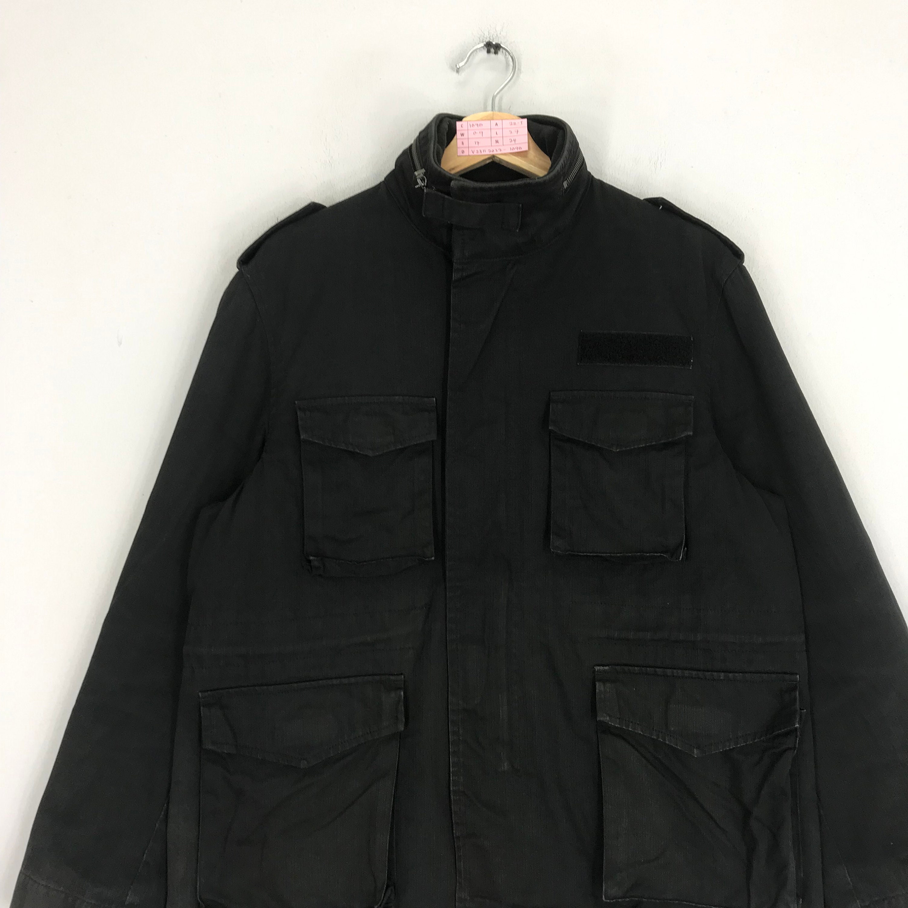 Vintage 90's Moderm Denim Jeans Field Jacket Black Tactical