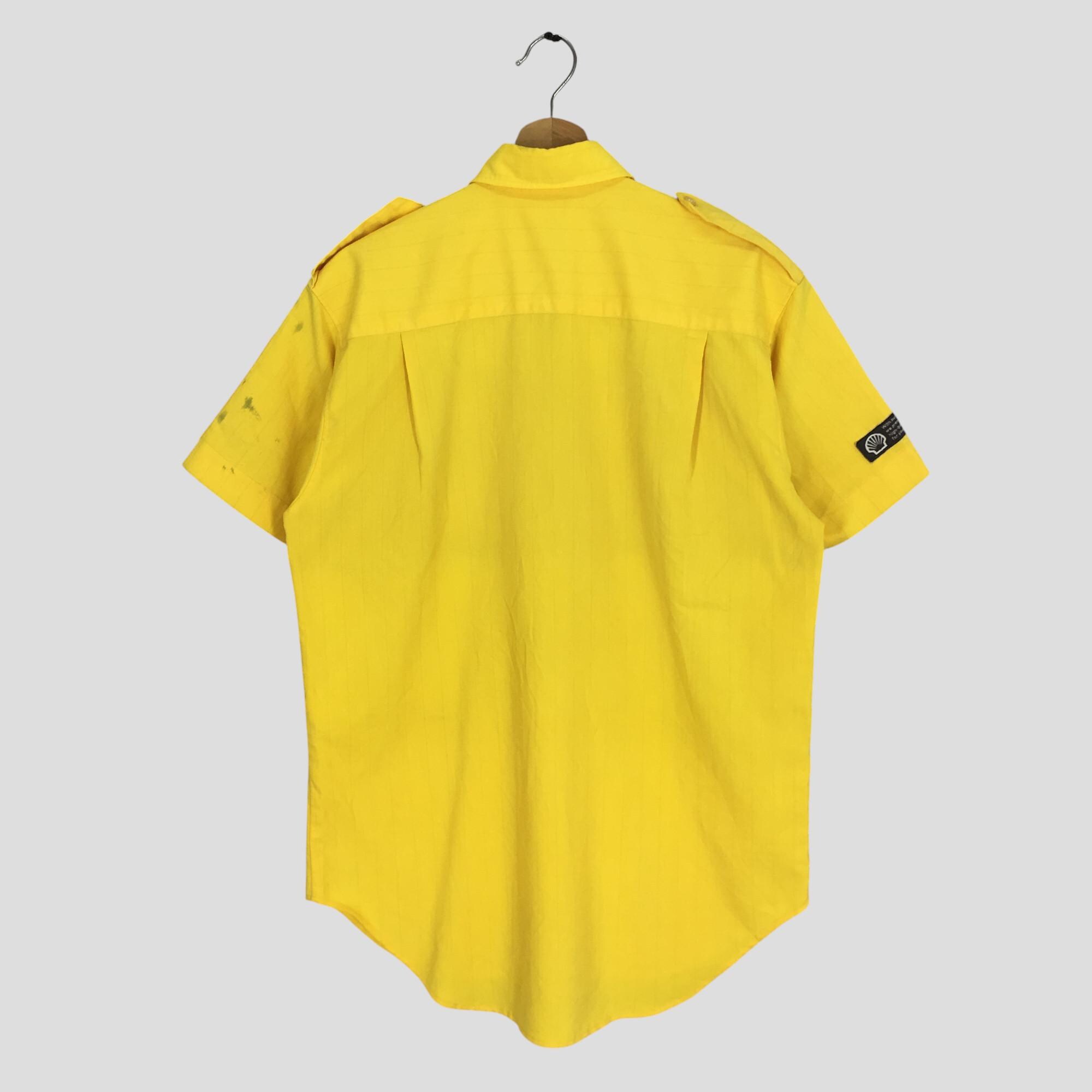 ハンドメイド　黄色の服 Vintage 90's Shell Workwear Yellow Uniform Button Down Shirt