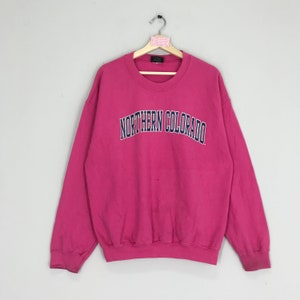 Vintage University of Northern Colorado Sweater Northern Colorado Big Logo Sweatshirt Pink Northern Colorado Crewneck Pullover Size L