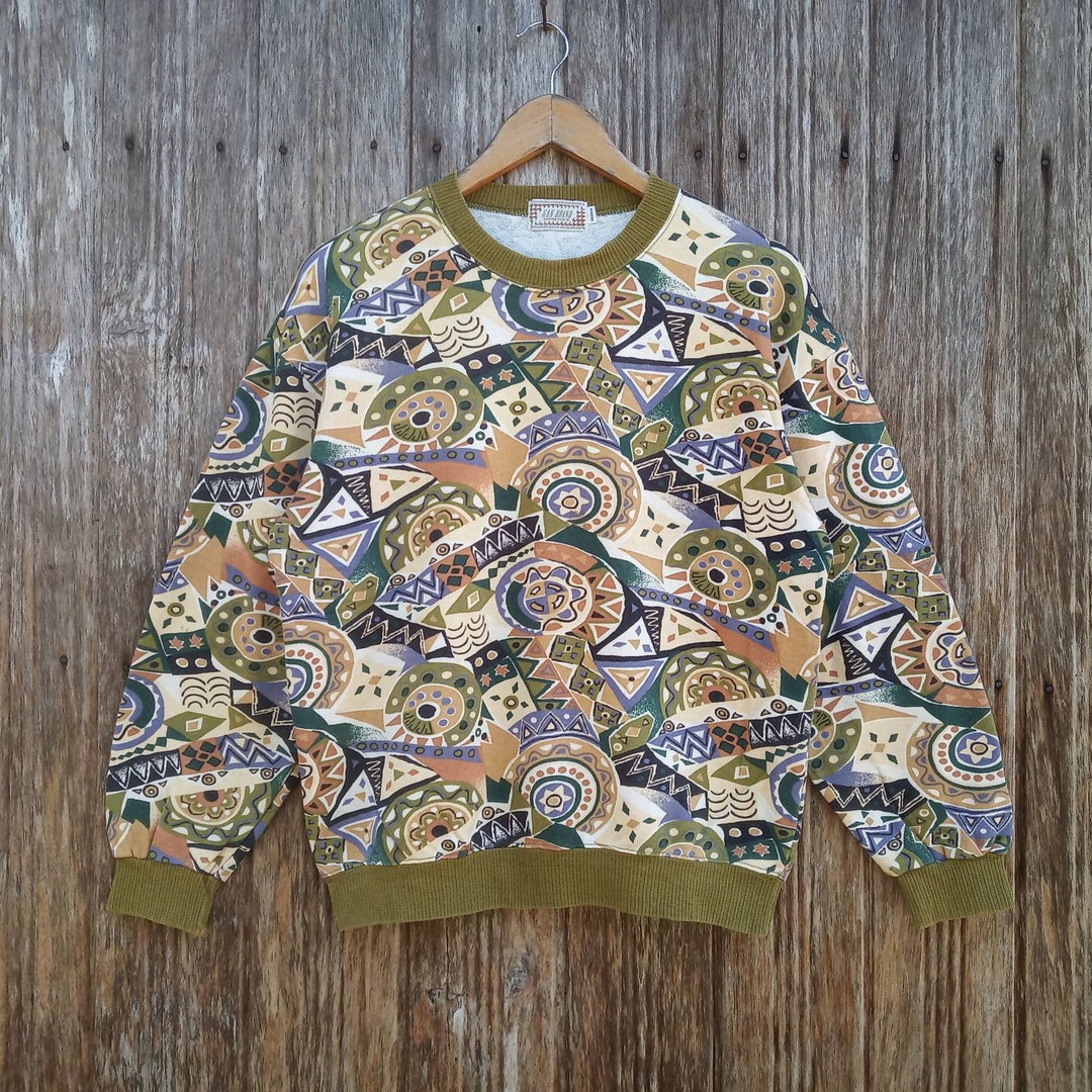 Vintage Abstract Design Colourful Artwork Sweatshirts Pullover Unisex ...