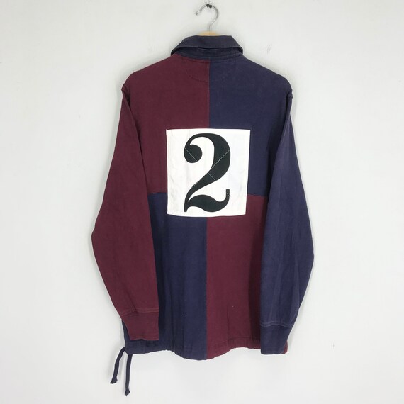 Vintage 90's Polo Ralph Lauren Rugby Shirt Colorblock Large Polo
