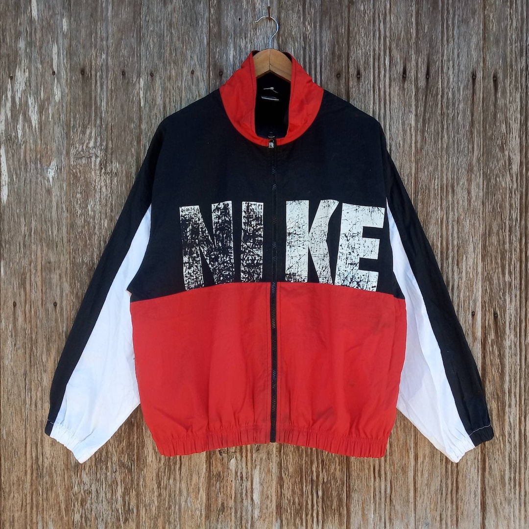 Vintage 90s Nike Colorblock Light Jacket Large Nike Spell Out Big
