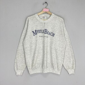 Vintage Myrtle Beach South Carolina Sweatshirts Myrtle Beach Sweater Gray Myrtle Beach Crewneck Myrtle Beach Pullover Jumper Size L