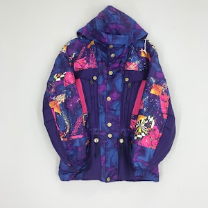 Vintage 90's Windex Ski Wear Jacket Colorblock Skiing Sportswear Hoodie Bomber Winter Jacket Multicolor Snowboarding Jacket Size M