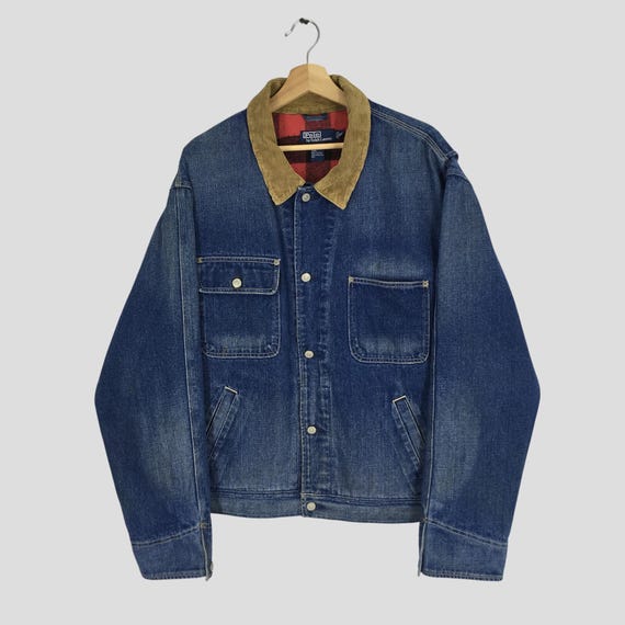 Vintage 90's Polo Ralph Lauren Denim Jacket Stonewash Blue 2xlarge