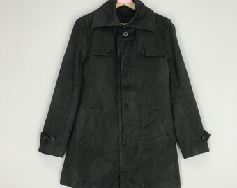 ジャケット・アウター Tornado mart velour black long coat Vintage Tornado Mart Japanese Brand Black Trench Coat Xsmall