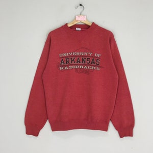 Vintage 90's University Of Arkansas Sweatshirts Arkansas Sweater Arkansas University Crewneck Arkansas Razorbacks Big Logo Pullover Size M