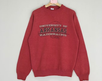 Vintage 90&#39;s University Of Arkansas Sweatshirts Arkansas Sweater Arkansas University Crewneck Arkansas Razorbacks Big Logo Pullover Size M