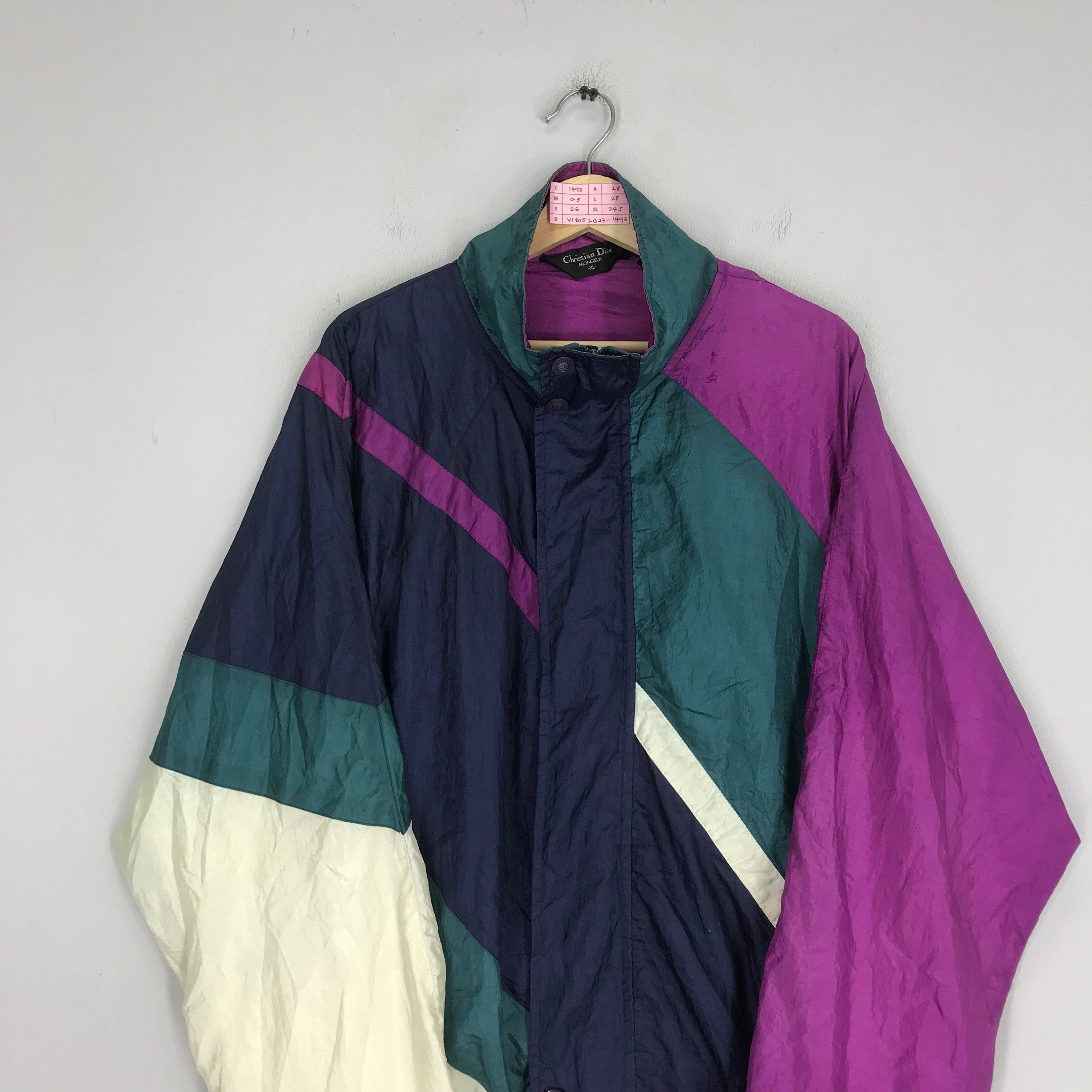 Vintage Christian Dior Multicolor Winbreaker Zipper Jacket Vintage Christian Dior Multicolor Winbreaker Zipper Jacket