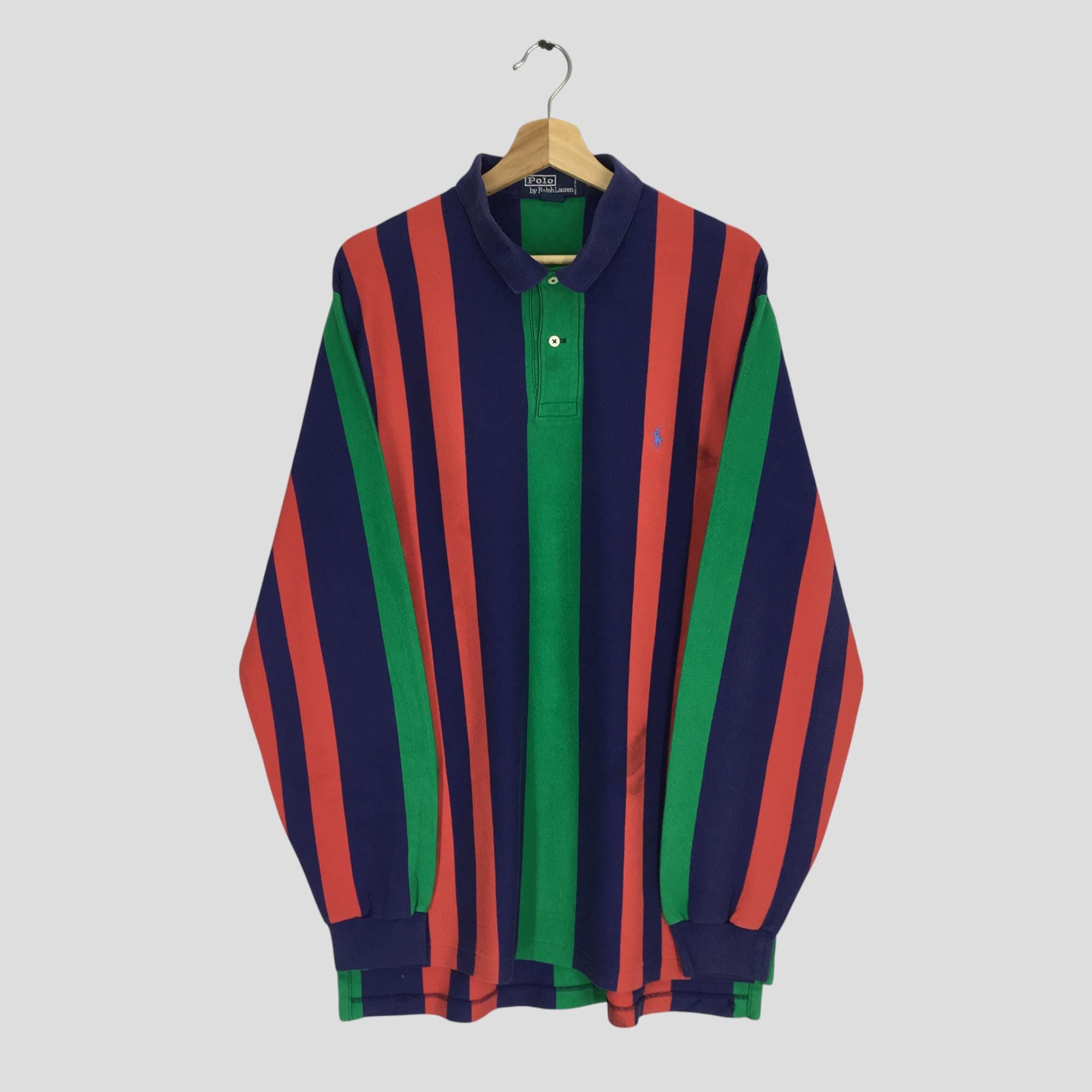 Vintage 90's Polo Ralph Lauren Multicolor Striped Xlarge Polo