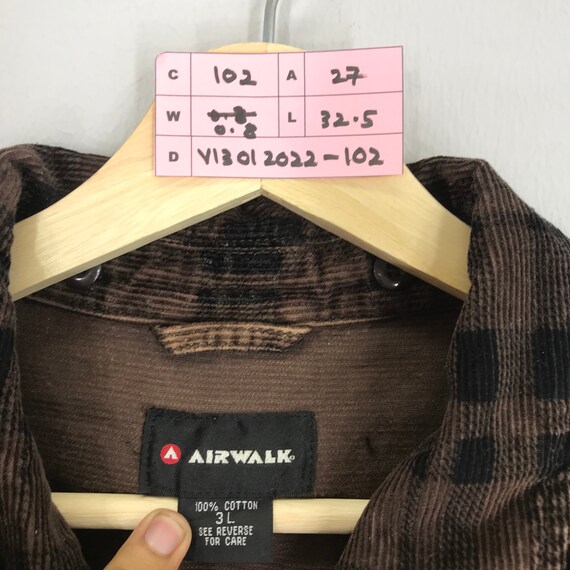 Rare!! AIRWALK Corduroy Double Pocket Zipper Jacket Checkered