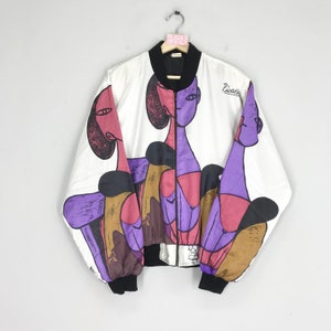 Vintage 90s Sukajan Souvenir Velvet Bomber Jacket Embroidery