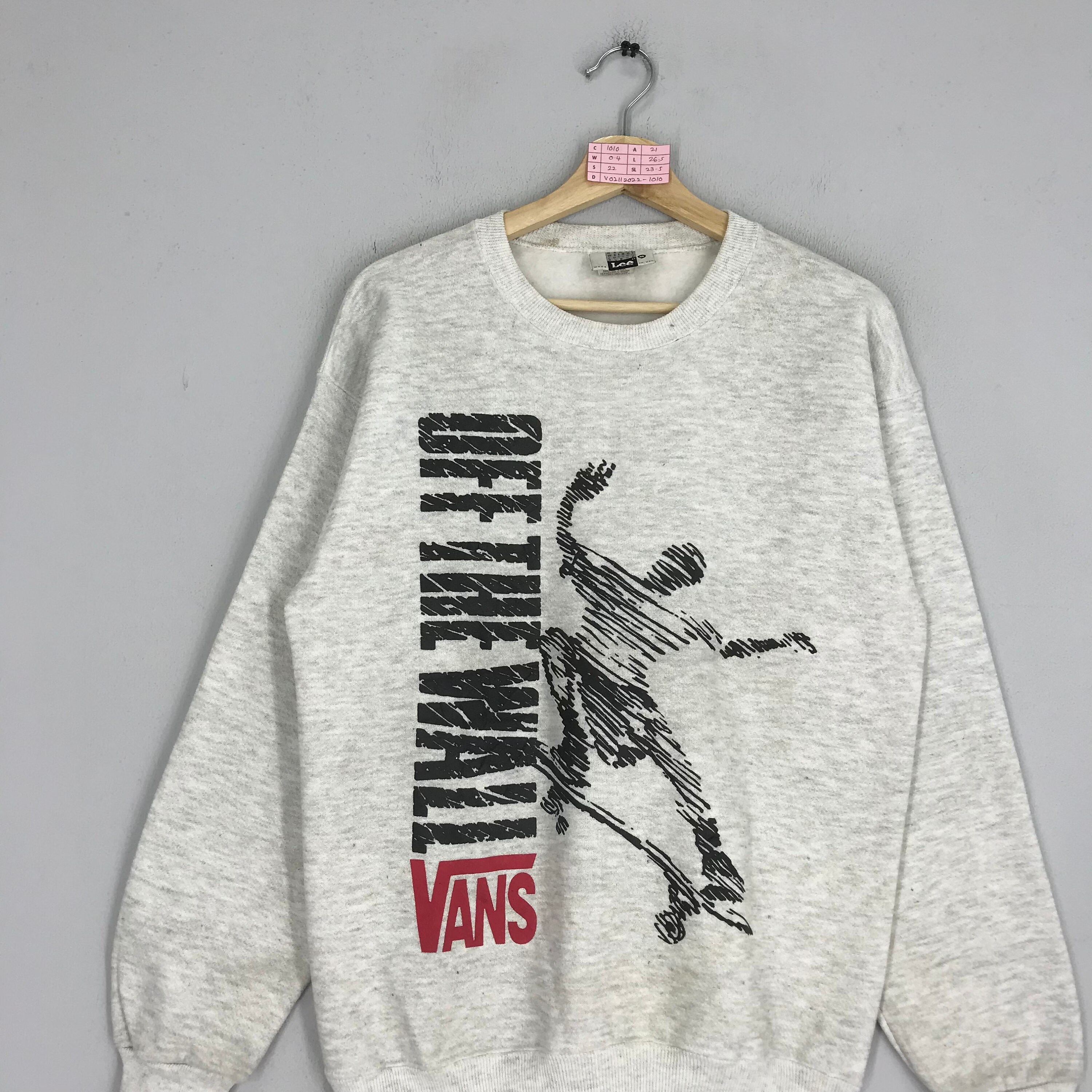 VANS グレー スウェット トレーナーUSA製80s 90s Vintage 90's Vans Usa Sweater Grey Vans Skateboarding Big Print