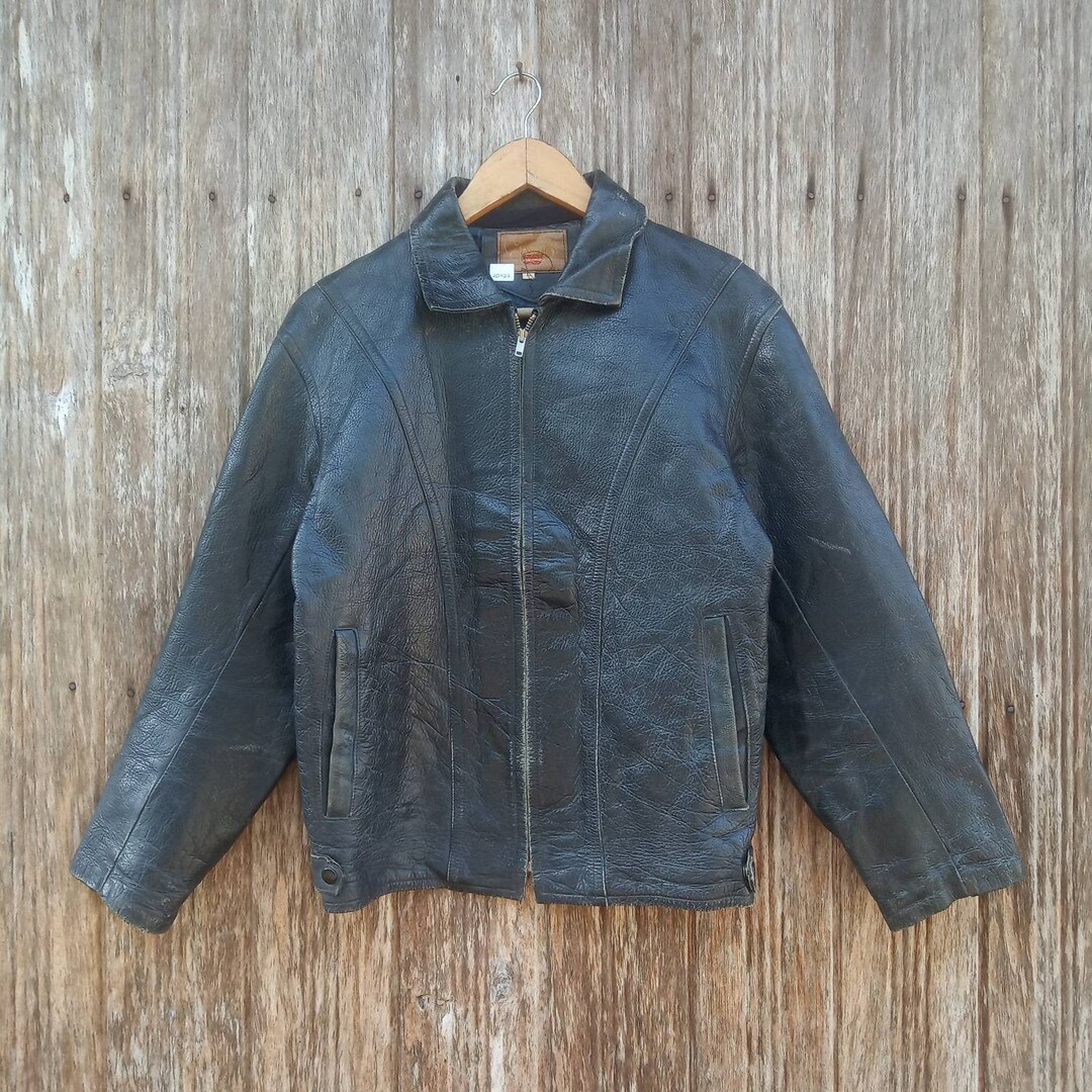 Rare!! Vintage Motorcycle Leathers Jacket Zipper Style Jacket Size S - Etsy