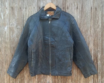 Rare!! Vintage Motorcycle Leathers Jacket Zipper Style Jacket Size S