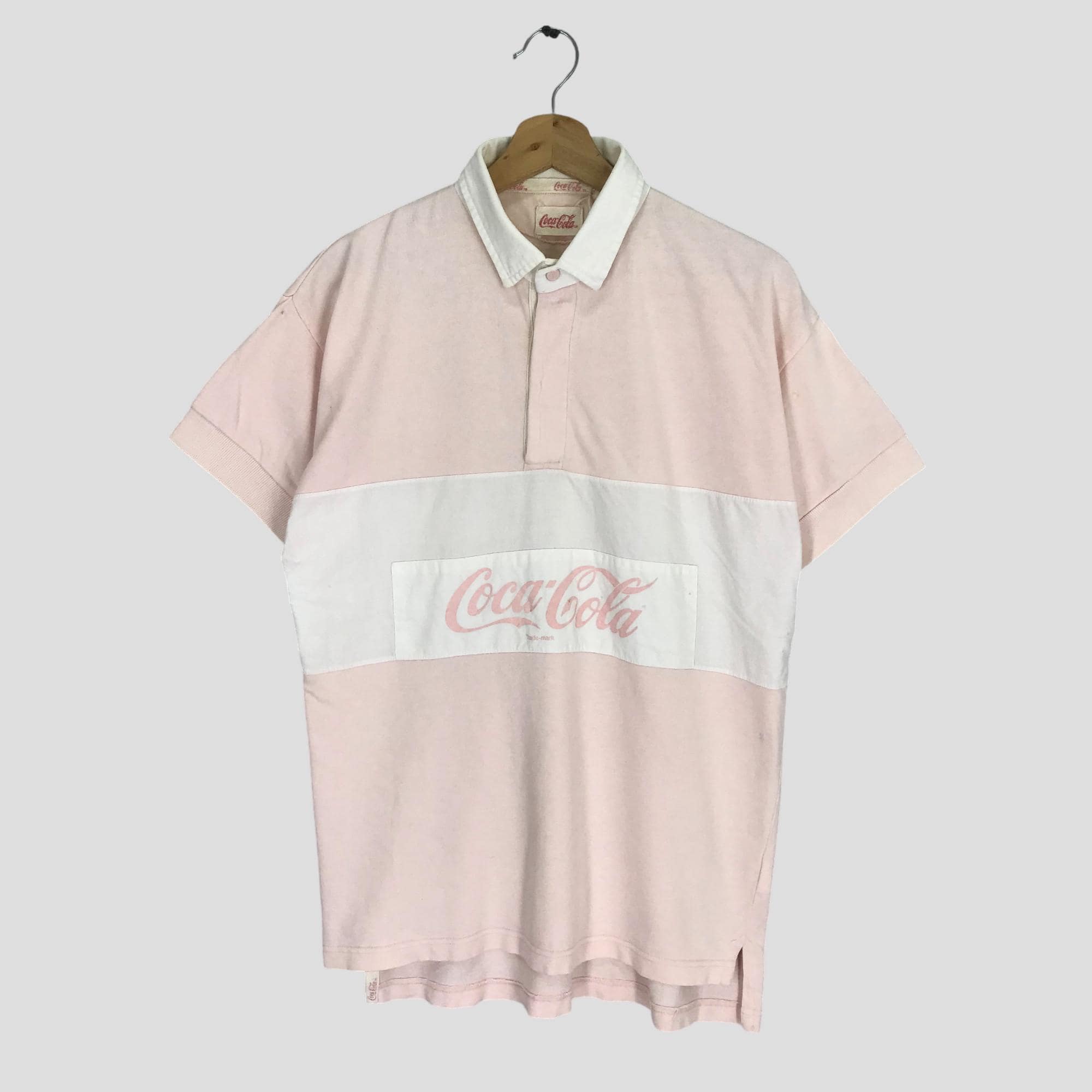ヴィンテージ 90 年代 コカコーラ ポロ ラグビー シャツ ホワイト 