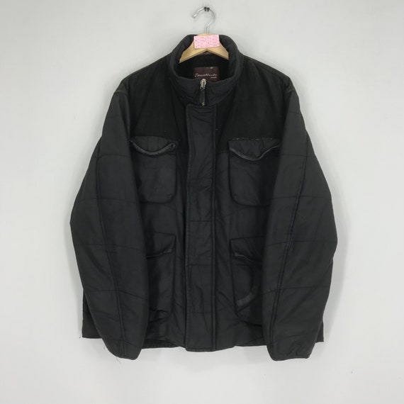 Vintage 90's Retro Bomber Jacket Black Four Pocket Classic
