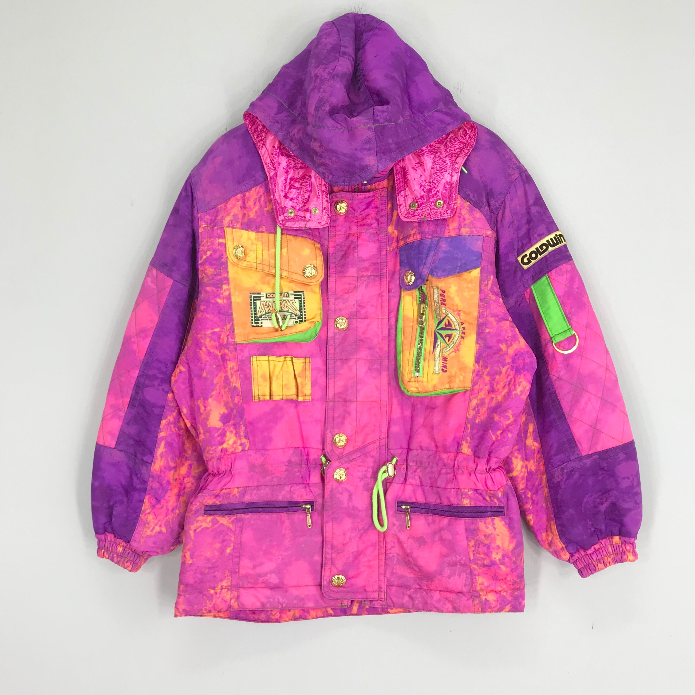 Vintage 90's Goldwin Bomber Ski Jacket Hoodie Colorblock Vintage 90's Goldwin Bomber Ski Jacket Hoodie Colorblock