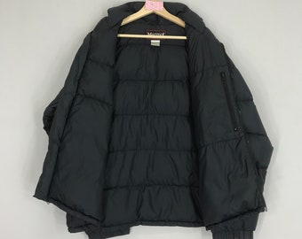 Vintage Marmot Puffer Down Jacket Zipper Marmot Outdoor Down