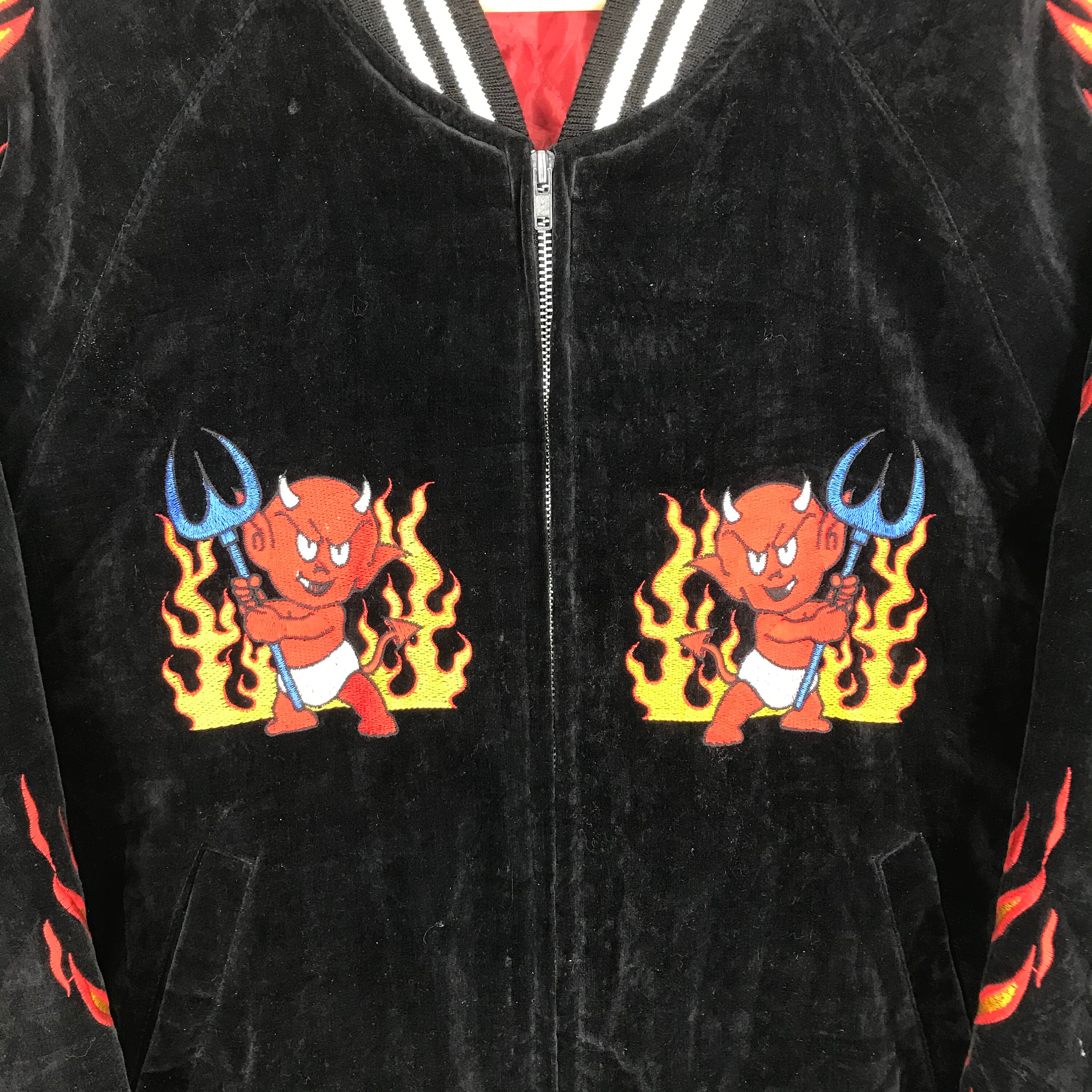 Vintage 90s Sukajan Souvenir Velvet Bomber Jacket Embroidery Vintage 90s Sukajan Souvenir Velvet Bomber Jacket Embroidery