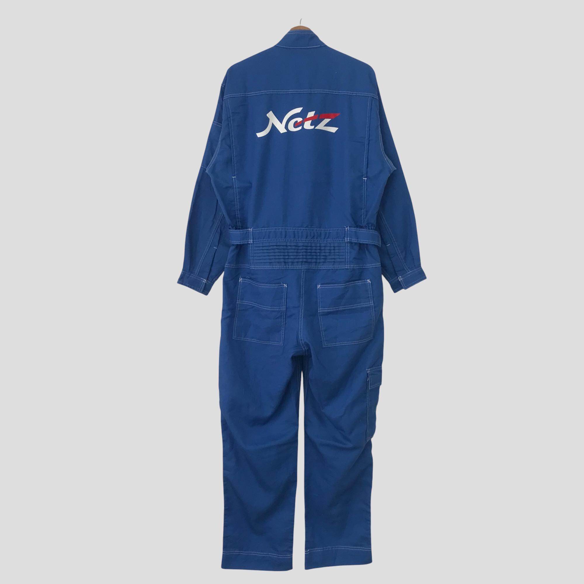 Vintage 90's Netz Japan Factory Blue Coverall Large Netz