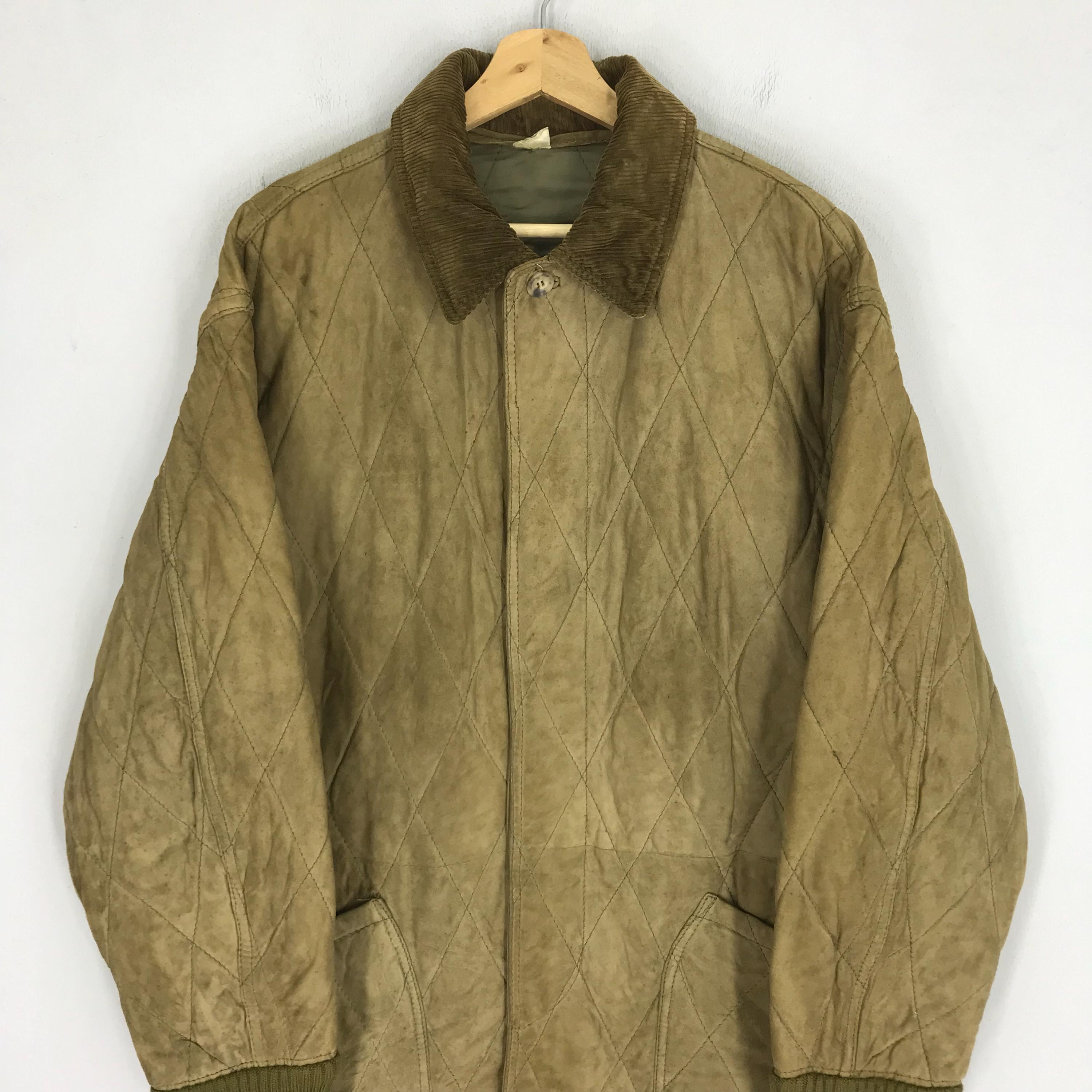 Vintage Salvatore Ferragamo Italy Quilted Leather Jacket Brown