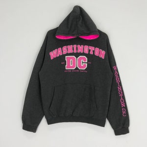 Vintage 90s Washington DC Sweater Washington United States Of America Hoodie Washington DC Spell Out Logo Sweater Hoodie Size M